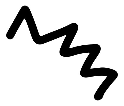PNG Bold zigzag line in minimalist, abstract style, transparent background