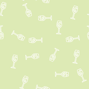 spritz cocktail glass drink vector line seamless pattern spritz cocktail glass drink sign illustration