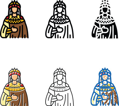 empress mix byzantine color icon vector. empress byzantine sign. isolated symbol