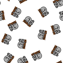 Obraz premium koala animal in zoo vector seamless pattern koala animal in zoo sign illustration