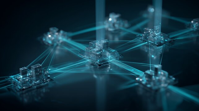 Connected Data Network Infrastructure with Distributed Computing Nodes, Digital Information Exchange Architecture, Enterprise Connectivity System, High Speed Data Flow Network and Cloud Communication 