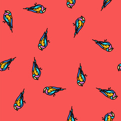 Obraz premium lilac breasted roller bird exotic vector seamless pattern lilac breasted roller bird exotic sign illustration