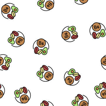 b6 vitamin vector seamless pattern b6 vitamin sign illustration