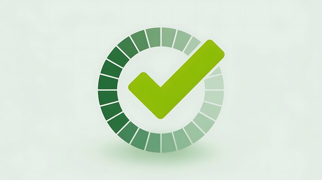 Green checkmark, success icon, loading bar, progress indicator, interface element