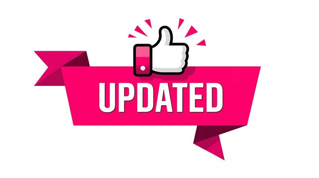 Updated, modern, pink, social media icon, notification badge, web graphic