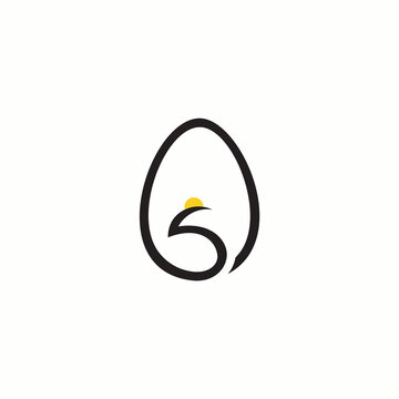 chicken egg logo design with isolated on white background.