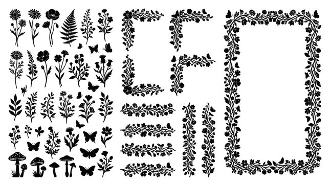 Letters made of flowers and plants.