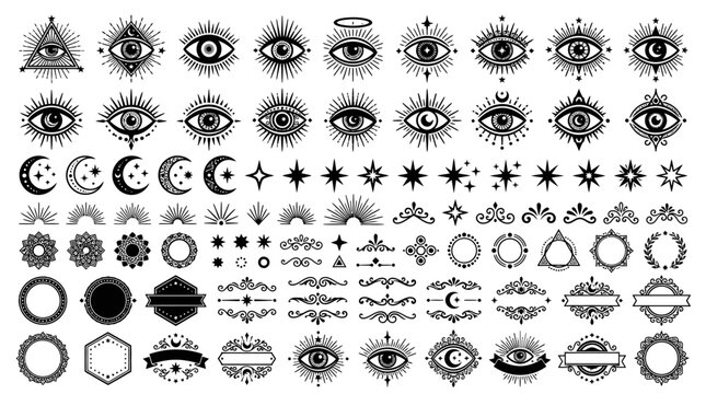 Various mystical and occult symbols.