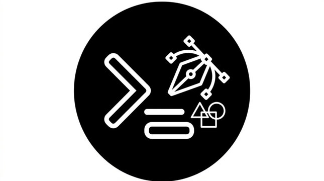 Programming concept icon with coding symbols