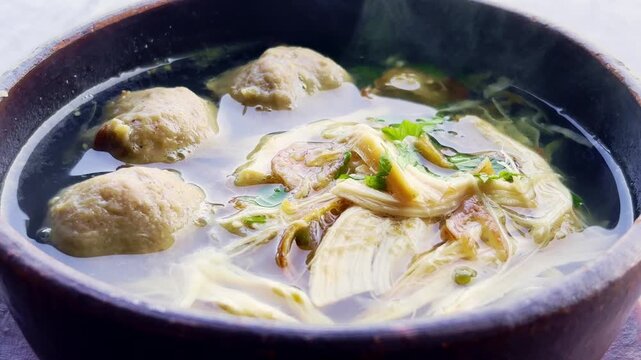 Meatball Soto Soup Close Up