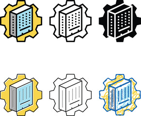 Naklejka premium building process color icon vector. building process sign. variety isolated symbol