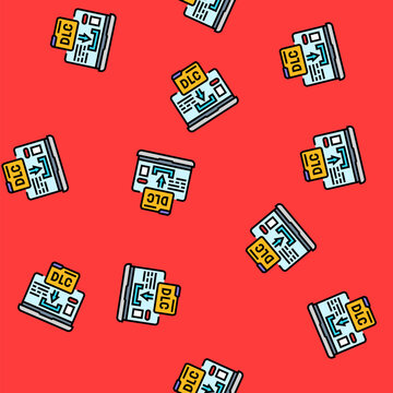 downloadable content education platform vector seamless pattern downloadable content education platform sign illustration