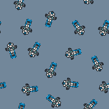 mini robot a jetpack vector seamless pattern mini robot a jetpack sign illustration