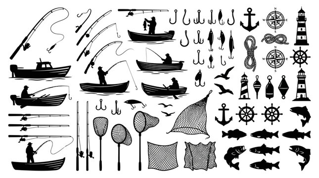 Fishing Boats and Nautical Icons Collection.