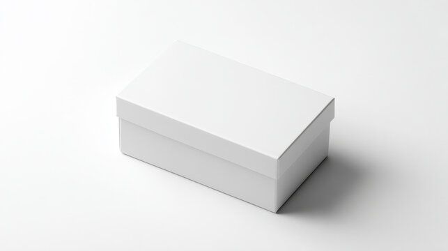 Empty White Box Mockup on Minimalist Background for Product Packaging Design