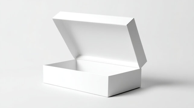 3D Render Blank White Product Packaging Box Mockup on Minimal Background
