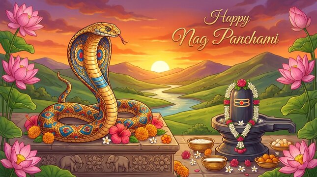 Naag Panchami background design, Naag Panchami festival