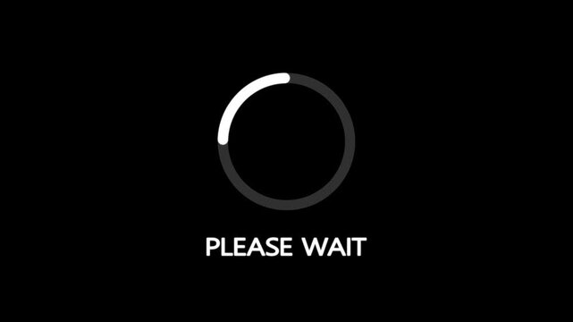please wait circle loading progress bar animation