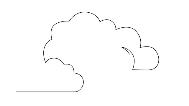 Hot air balloon floating near a cloud