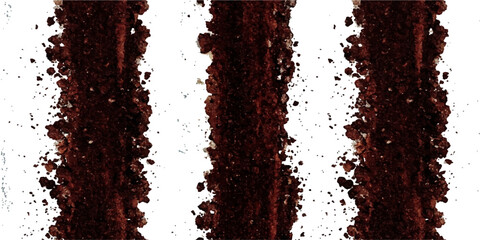 Three vertical lines of rich, dark coffee powder create a striking abstract pattern, suggesting the intense flavor and aroma of freshly ground beans. © GREENPIXEL Art
