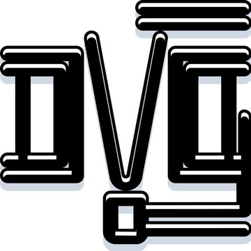 Ovg letters forming a creative monogram logo, featuring a minimalist black and white line art style with a subtle shadow effect, perfect for modern branding elements
