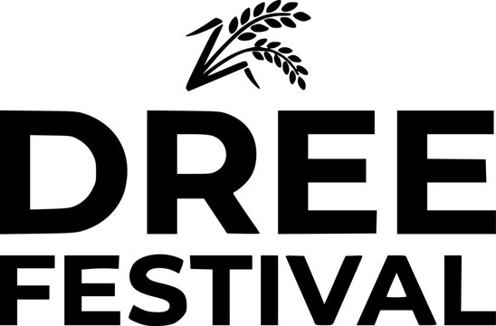  Dree Festival text logo with minimalist wheat grain icon design representing Apatani tribal harvest celebration in bold modern typography style.