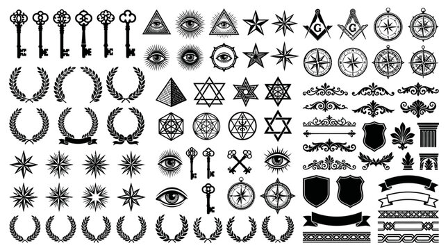 Various religious symbols and icons.