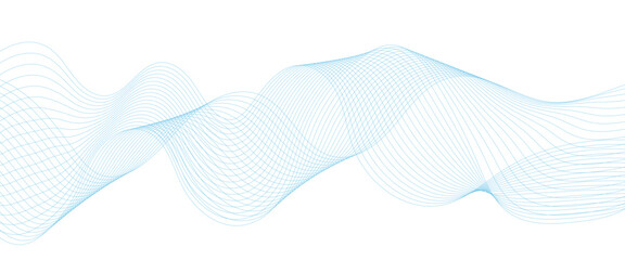 Fototapeta premium Abstract blue gradient line technology business wavy background. minimal paper waves flow line. minimal paper grid web smooth line. digital vector web soundwave pattern texture.