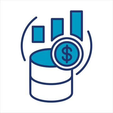 turnover icon. simple vector blue illustration