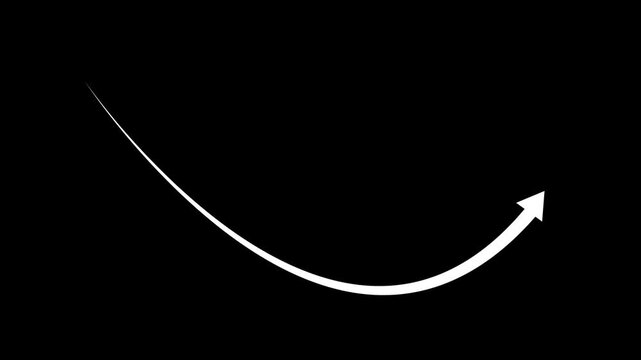 Abstract arrow business graph icon animation background. arrow rising transparent channel. Abstract arrow growth chart of icon animated down to up arrow animation direction 4 k..