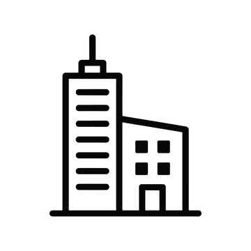 Office Tower Building Icon Clean Line Style