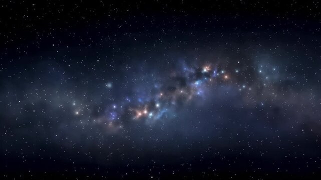 Stunning deep space nebula with twinkling stars and cosmic dust clouds