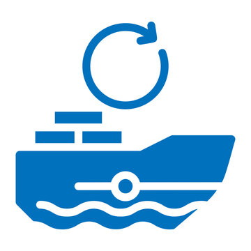  Maritime reverse logistics loop and sustainable cargo shipping icon vector