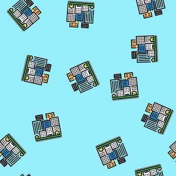 urban housing complex urbanization vector seamless pattern urban housing complex urbanization sign illustration