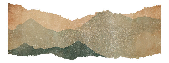 Obraz premium PNG Abstract textured mountain landscape illustration, transparent background