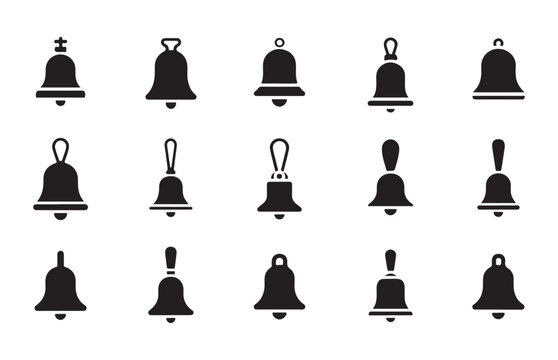Set of bells icons. collection of simple graphic design. vector illustration isolated on transparent background.