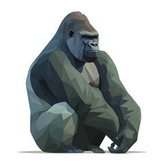 Gorilla, 2D flat vector illustration in icon style, isolated on a white background © Alex