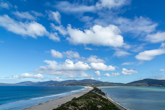 Looking along The Neck - an isthmus - on Bruny Island