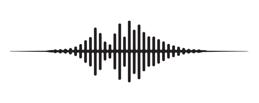Audio sound wave, music voice waveform and radio frequency, visual abstract equalizer design element.