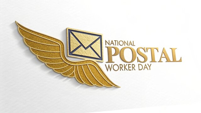 Postal Worker Day, Luxury Gold Postal Emblem Honoring Dedicated Mail Service Workers.