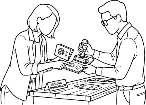 Two people voting at a polling station booth.