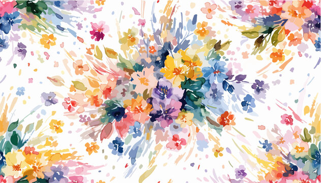 floral watercolor design celebrating colorful blooms and delicate foliage with artistic flair