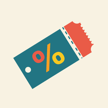 Discount Coupon Voucher Ticket Icon.
