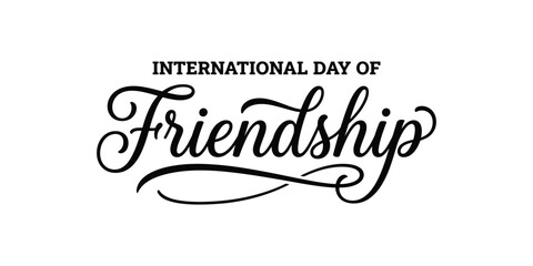International day of friendship typography design with flourishes © Ruhina