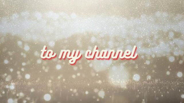 Greeting animation with purple neon and red script lettering over gold sparkling bokeh particles background footage.