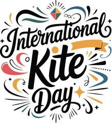 Obraz premium International Kite Day Typography Poster Design