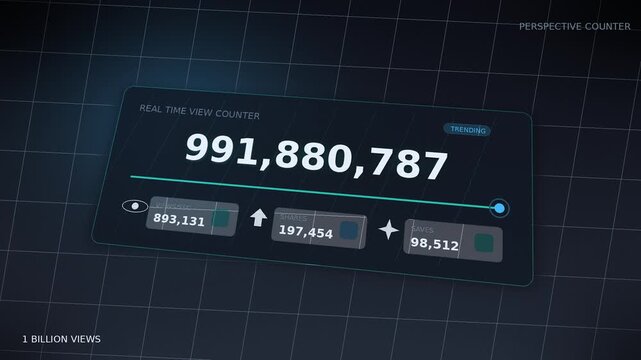 Dark Neon Perspective Counter Reaching One Billion Views