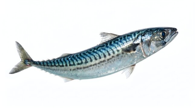 Atlantic mackerel fish isolated on white background.
