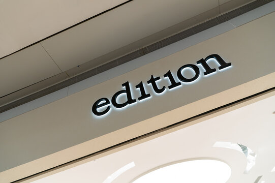 Close-up shot of the Edition sign at KK Mall