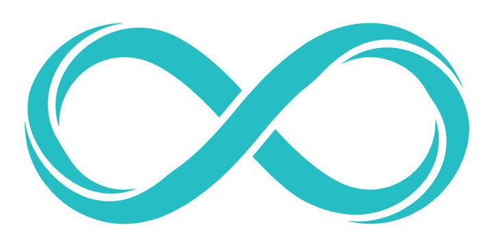 Turquoise infinity symbol icon vector illustration